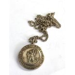 Georg jensen large silver st christopher and chain