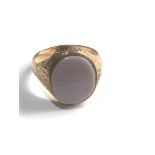 Victorian 9ct gold agate signet ring weight 3g