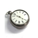 Fine antique silver pair case fusee verge pocket watch by Ja,s Gilbert Lichfield good clean