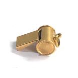 18ct gold antique working whistle pendant / charm weight 2.8g