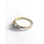 18ct gold diamond solitaire ring with diamond shoulders