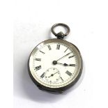 Antique silver open face pocket watch working order but no warranty given