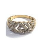 Vintage 9ct gold diamond set dress ring weight 3.6g