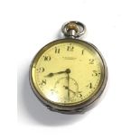 Silver open face pocket watch p.w.kimber Guernsey hand winding in working order but no warranty