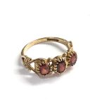 9ct gold garnet ring weight 2g