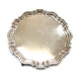 Antique silver salver Birmingham silver hallmarks maker H&H weight 960g