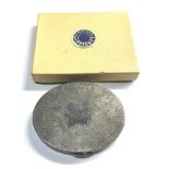 French Silver compact by Marcel Rochas in original boc weight 142g