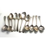 Selection of georgian and later silver table spoons weight 362g