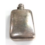 Large Victorian silver hip flask by Samson Morden measures approx 15cm by 8.5cm weight 183g