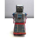 Vintage tin KO toys JAPAN mystery Action Atom ROBOT friction tinplate rare works missing tyre