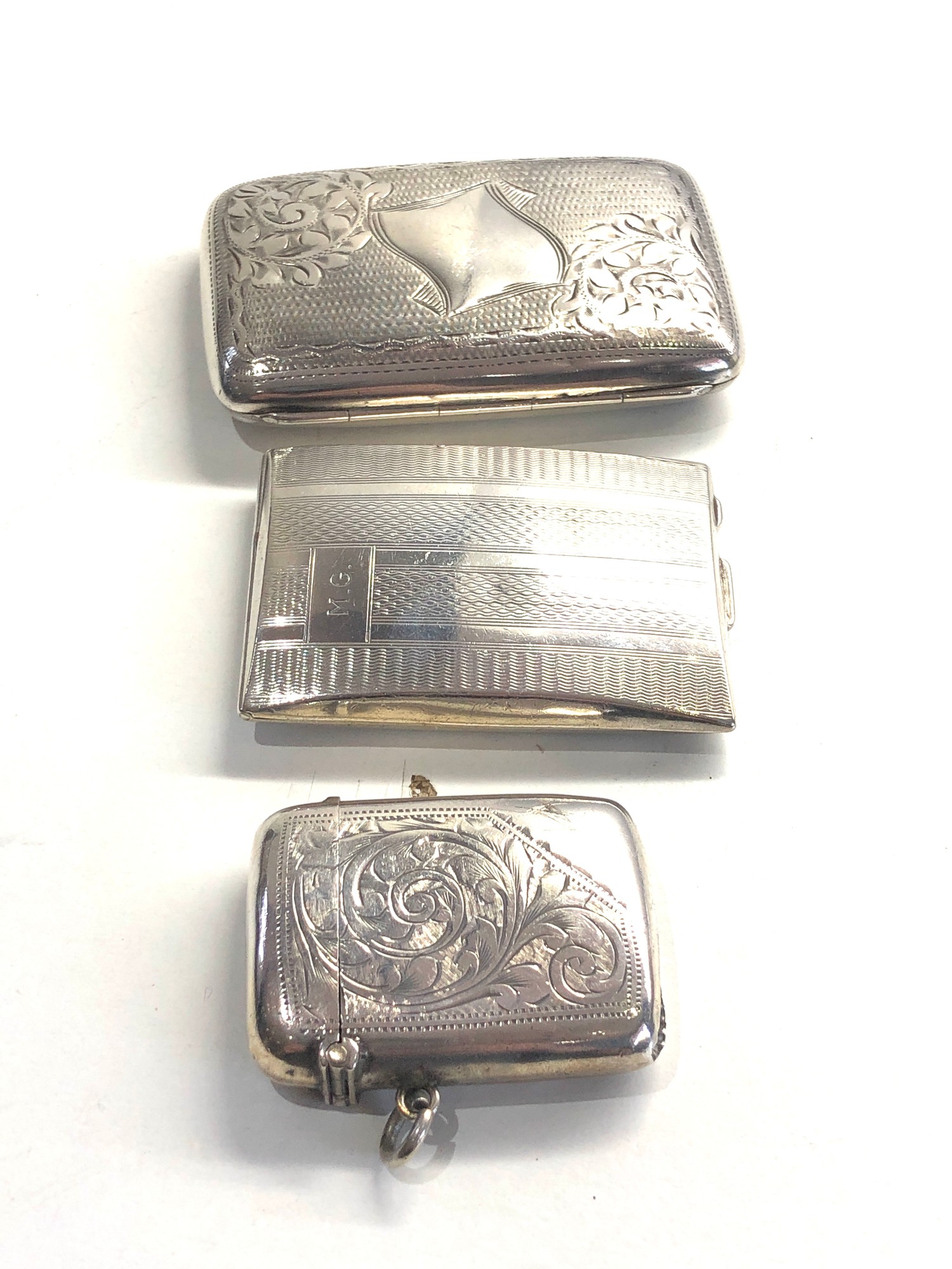Antique silver vesta case cigarette case and match book holder weight 122g - Image 2 of 4