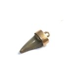Small 9ct gold mounted antique tooth pendant measures approx 2cm drop