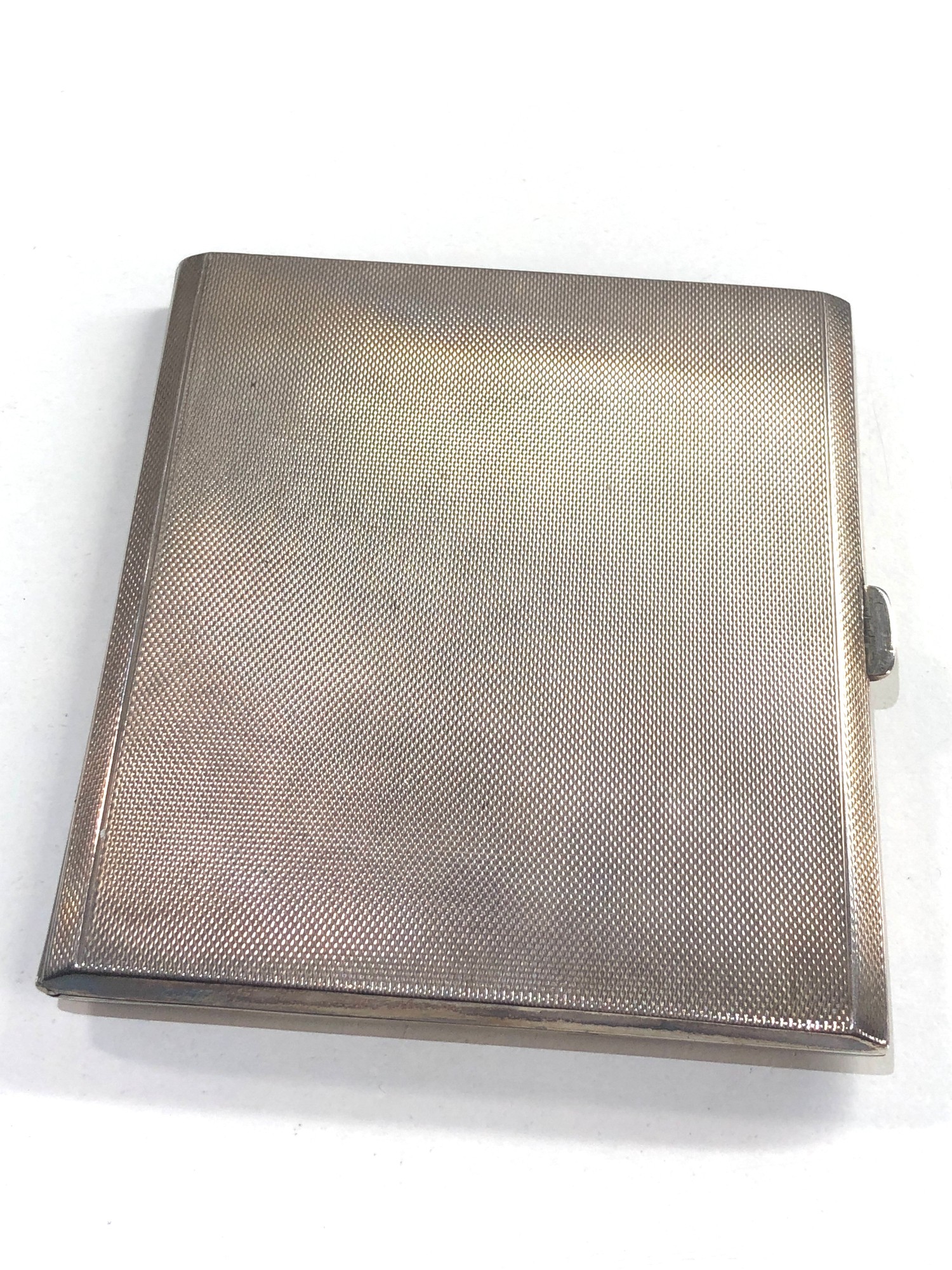 Vintage engine turned cigarette case Birmingham silver hallmarks weight 132g - Image 3 of 4
