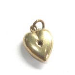 Antique 15ct gold puffy heart pendant / charm weight 1.1g