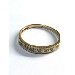 Vintage 9ct gold diamond half eternity ring weight 1.4g