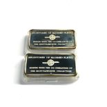 2 Solid silver milestones of manned flight ingots each 31.6g