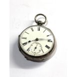 Silver j.w.benson open face fusee pocket watch in non working order spares or repair