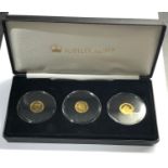 3 jubilee mint gold 0ne crown sapphire jubilee coins all sealed each weight 1g