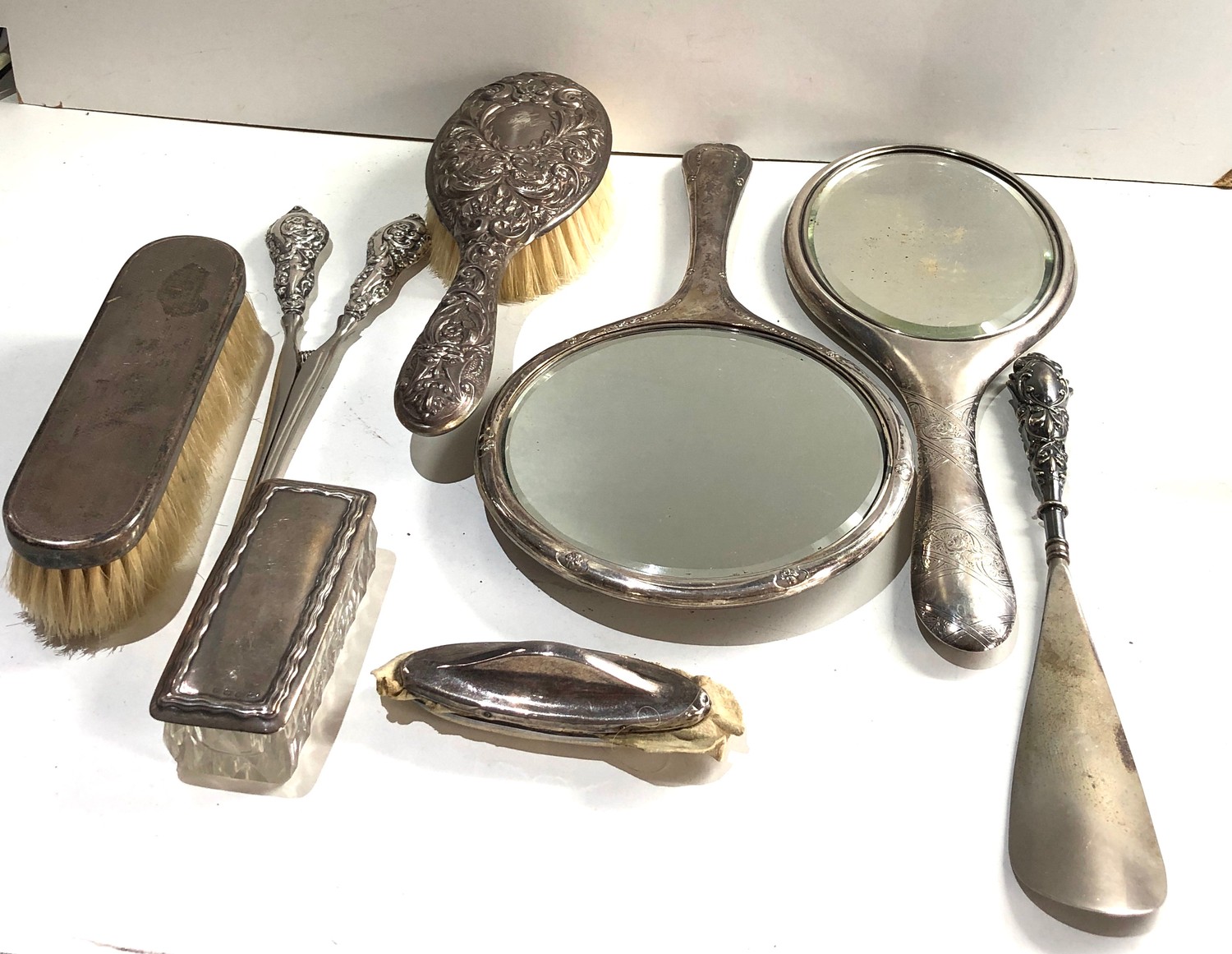 Selection of silver items includes dressing table mirrors brushes etc - Image 2 of 2