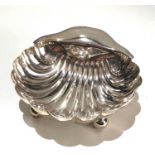 Silver oyster shell bowl sheffield silver hallmarks weight 70g