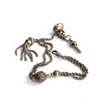 Antique silver albertina watch chain