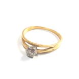 18ct Gold & diamond ring weight 2.2g