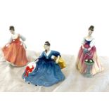 Selection 3 vintage Royal Doulton Ladies to include Alexandra HN3286, Fair Lady HN2835, Elyse