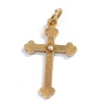 Antique 15ct gold cross set with seed-pearl weight 2.5g