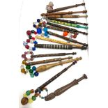 15 wooden lace bobbins