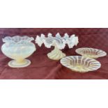 Selection antique vaseline glass, to include fruit bowl etc, all in good overall condition