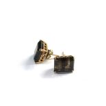 14ct gold smoky quartz earrings weight 4g