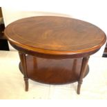 Mahogany inlaid coffee table, overall height: 18.5 inches, width 26 inches, Depth 19 inches