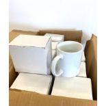 Box of 29 brand new plain white mugs