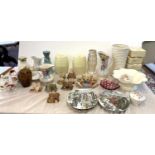 Large assortment of pottery to include Sylvac, Masons, Royal Albert etc, all in good overall