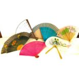 Assortment vintage hand held folding fans