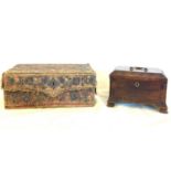 Antique box and a worn needle work box