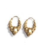 Pair of 9ct gold earrings measure approx 3.6cm drop weight 2.7g