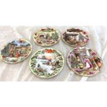 Selection 6 Royal Albert Christmas plates designed by Fred Errill, dating 1989, 1990,1991, 1994,