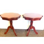 Pair occasional tripod style tables, approximate height: 20 inches Diameter,2 0inches