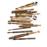 15 wooden lace bobbins