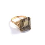 9ct gold smoky quartz dress ring weight 5g