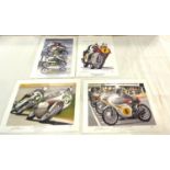 4 Limited Edition signed prints of Moto GP