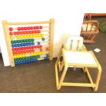 Children's extra large Abacus, children's highchair / low chair with table