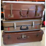Suitcases with wool, lace, cotton etc contents