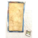 1918 Silver picture frame, Hallmarked silver stamp holder