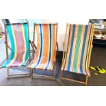 3 Vintage deck chairs