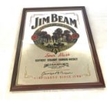 Large Jim Bean advertising mirror, approximate measurements: Height 22 inches, Width 17.5