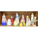 Selection of china dolls, to include Royal Doulton etc