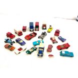 Selection of vintage used toy cars to include Matchbox, Lledo etc