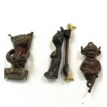 3 Vintage brass door knockers